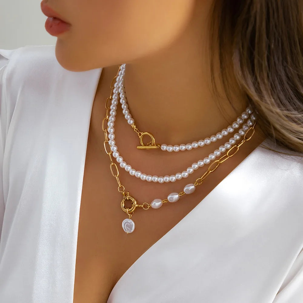 Colar de Pérolas Infinite + Pulseiras como PRESENTE