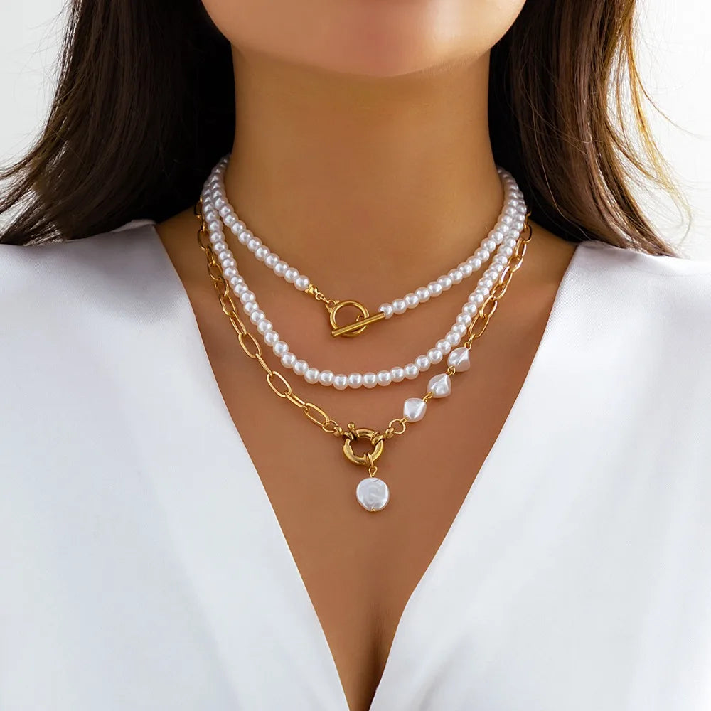 Colar de Pérolas Infinite + Pulseiras como PRESENTE