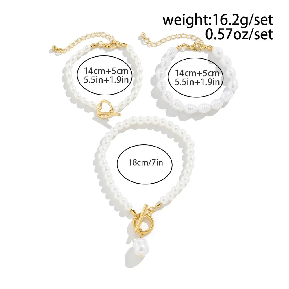 Colar de Pérolas Infinite + Pulseiras como PRESENTE