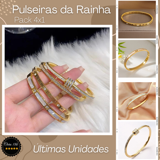 Conjunto de 4 Pulseiras da Rainha. LIQUIDAÇÂO