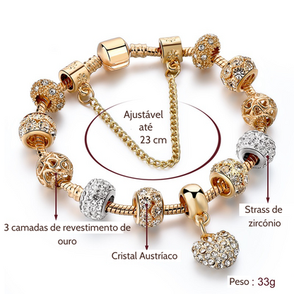 Pack Especial, Pulseira, Pingente e Brincos + Relógio-Presente