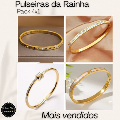 Conjunto de 4 Pulseiras da Rainha. LIQUIDAÇÂO