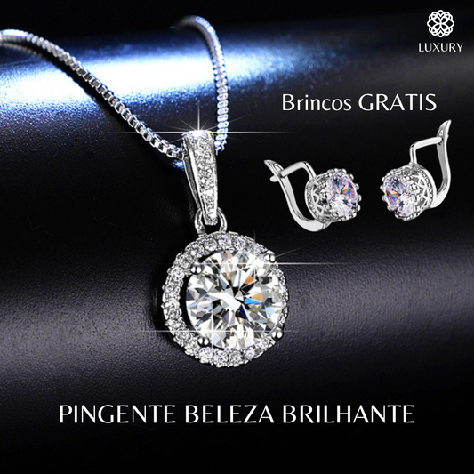 Pingente BELEZA BRILHANTE + BRINCOS GRÁTIS