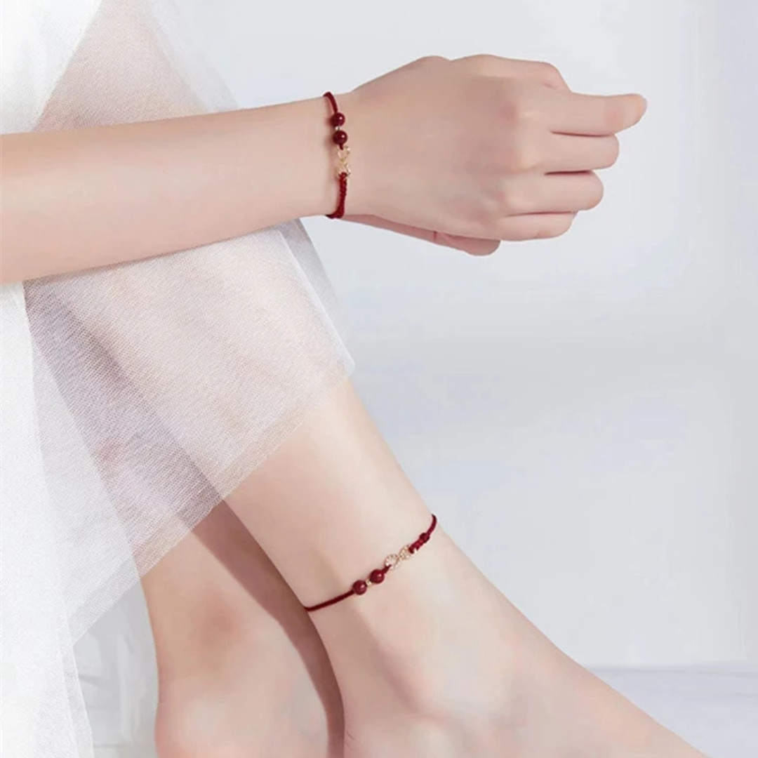 2x1 Pulseira de Fio Vermelho - Bênção do Cinábrio