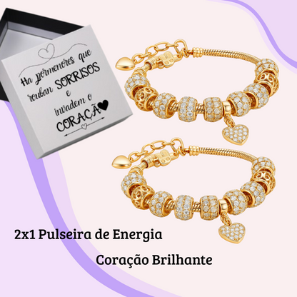 Pulseira de energia “Coração Brilhante 2x1